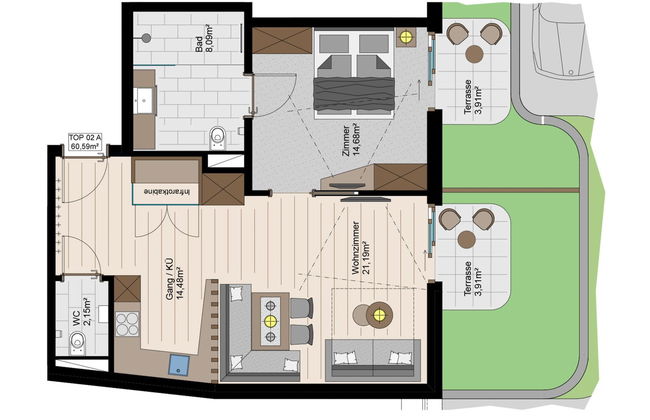 Apartamento de 2 quartos em Fügen com piscina e jardim - Foto 6