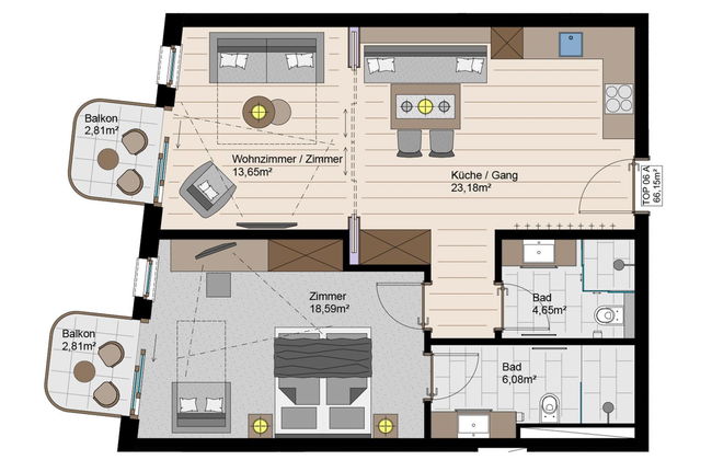 Apartamento de 2 quartos em Fügen com piscina e jardim - Foto 6