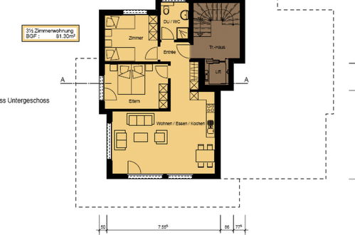 Foto 17 - Apartamento de 2 habitaciones en Saas-Fee con jardín