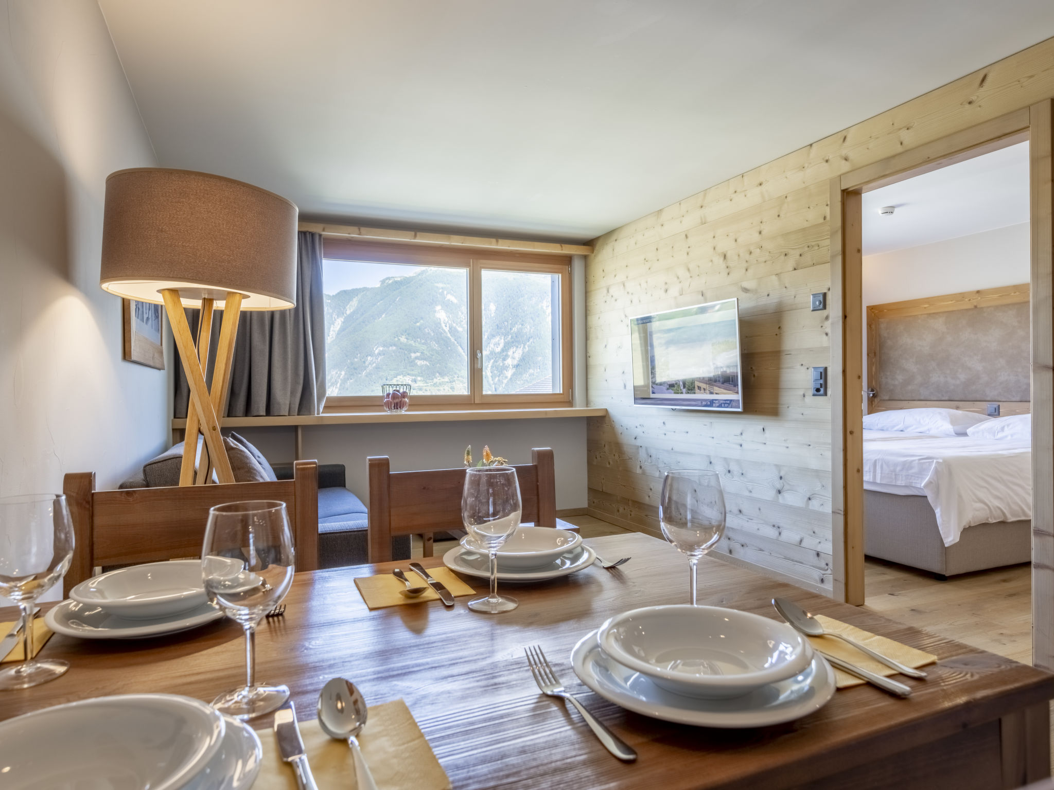 Foto 1 - Appartamento con 1 camera da letto a Chalais con sauna e vista sulle montagne