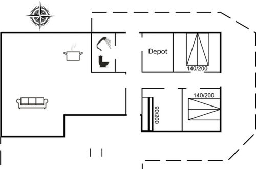 Foto 1 - Casa de 3 quartos em Blokhus com terraço