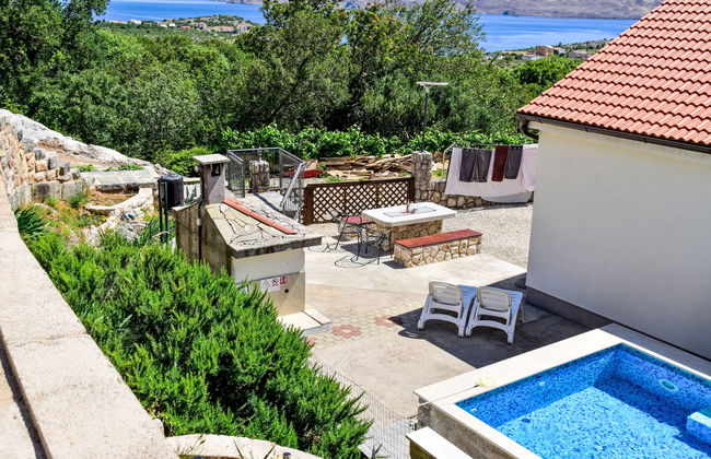 Appartamento con 2 camere da letto a Karlobag con piscina e giardino - Foto 35