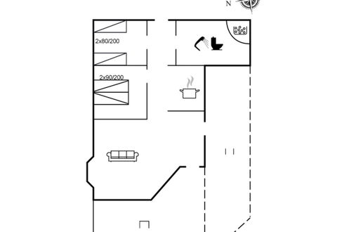 Foto 2 - Casa de 2 quartos em Løkken com terraço