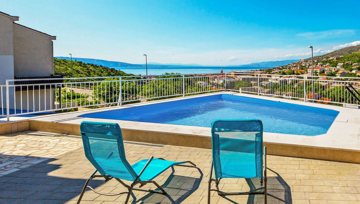 Apartamento de 1 quarto em Senj com piscina e terraço - Foto 1