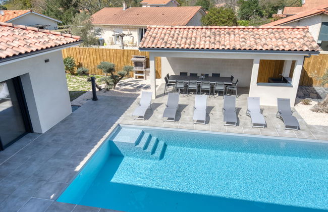 Casa de 6 quartos em Lanton com piscina privada e jardim - Foto 24