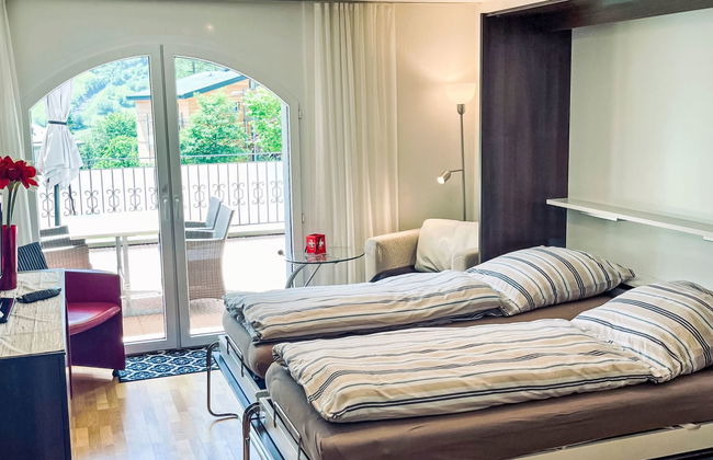 Apartamento de 1 quarto em Leukerbad com terraço e sauna - Foto 5