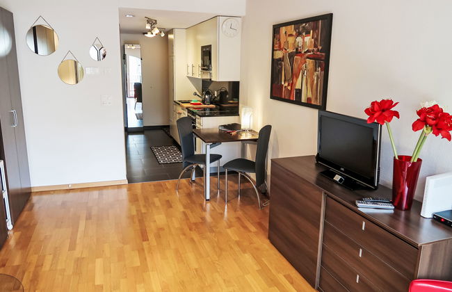 Apartamento de 1 quarto em Leukerbad com terraço e sauna - Foto 7