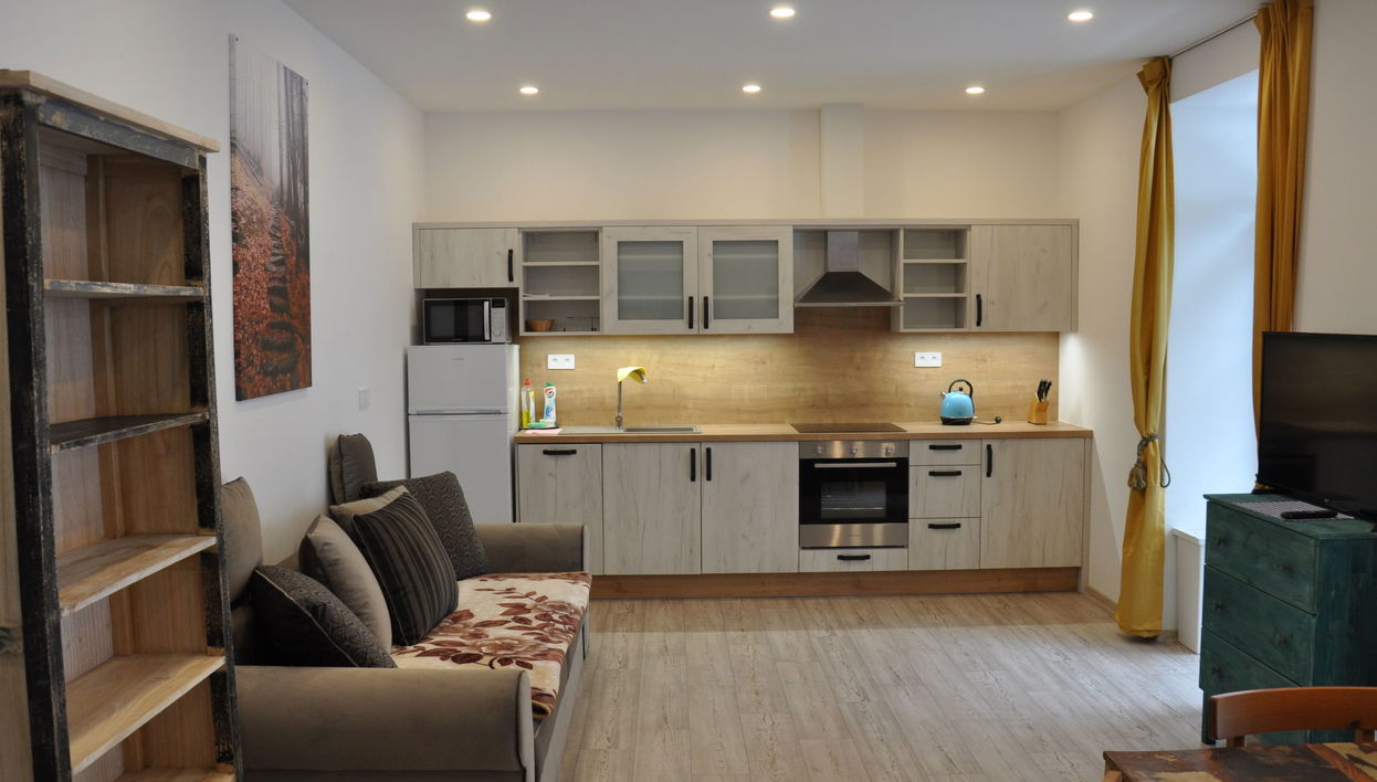 Apartamento de 1 quarto em Desná com jardim e terraço - Foto 1