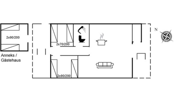 Haus mit 2 Schlafzimmern in Jerup mit terrasse - Foto 2