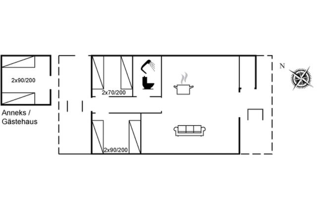 Casa de 2 quartos em Jerup com terraço - Foto 2