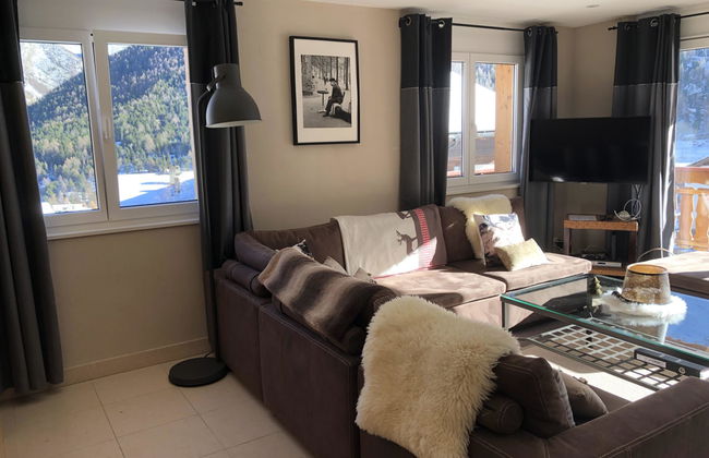 Apartamento de 2 quartos em Saas-Fee com jardim e sauna - Foto 1