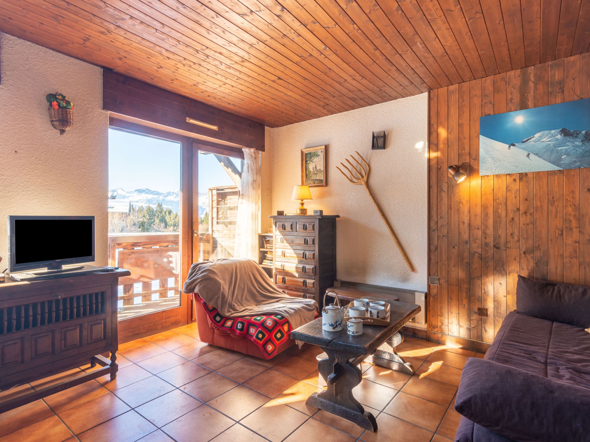 Foto 2 - Apartamento de 1 habitación en Saint-Gervais-les-Bains con piscina y vistas a la montaña
