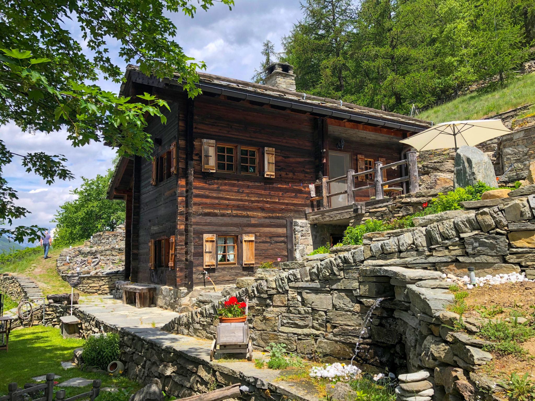 Foto 1 - Casa de 2 habitaciones en Staldenried con jardín y vistas a la montaña