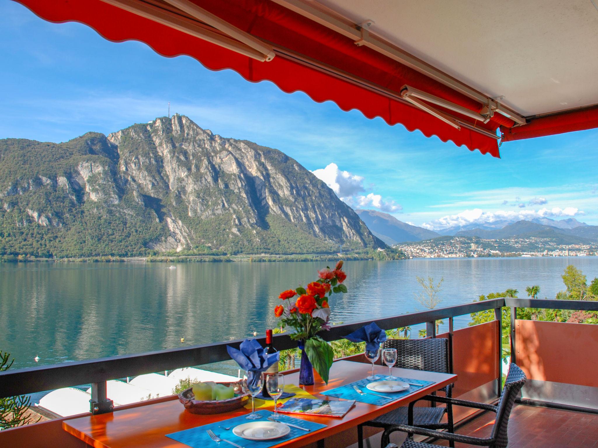 Foto 1 - Appartamento con 2 camere da letto a Bissone con piscina e vista sulle montagne