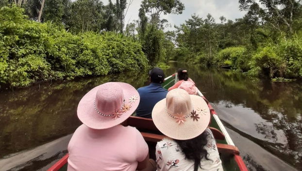 Enjoying a boat ride in the reserve!