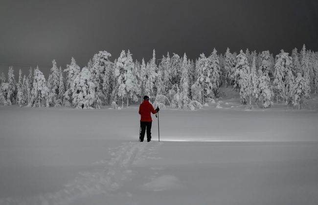 Randonnée en raquettes à neige sous une aurore boréale - Photo 4
