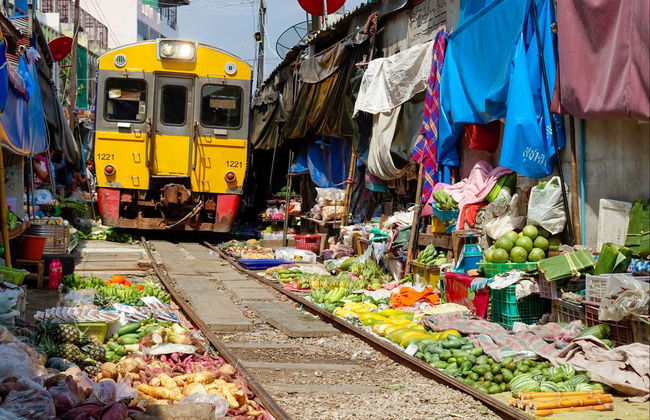 Railway Market, Floating Market, & Ayutthaya Ruins Day Trip - Photo 1