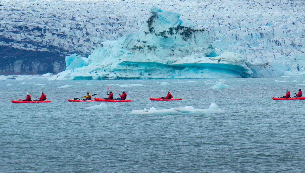 Tour de caiaque pela lagoa glaciar Jökulsárlón