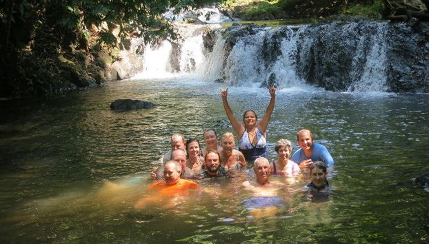 Swimming at the waterfall in Corcovado National Park