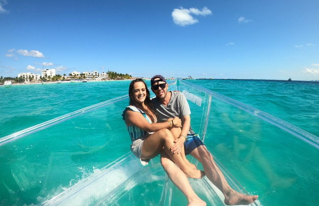 Balade en bateau transparent autour d'Isla Mujeres - Photo 2