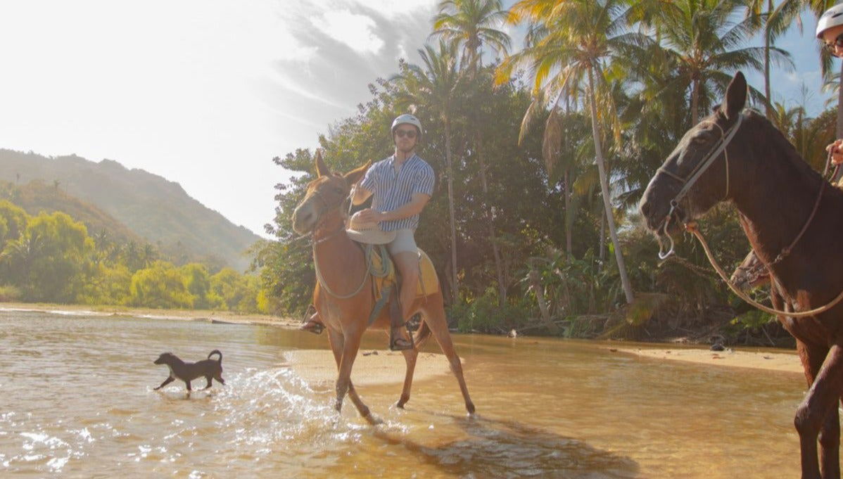 Paseo a caballo por la ribera del río La Puerta + Kayak