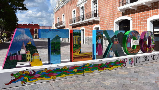 Colorful Atlixco sign