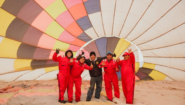 Preparando el globo para la actividad