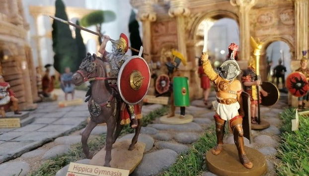 Soldaditos de plomo que recrean la época del Imperio romano