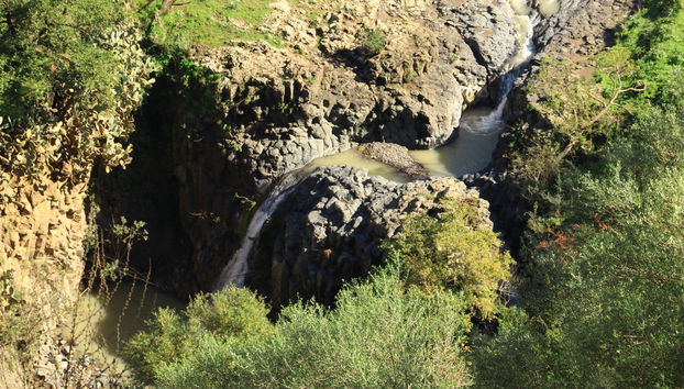 Vista aerea sulle cascate dell'Oxena