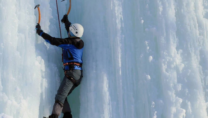 Ice Climb in Korouoma Canyon