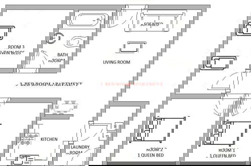 Foto 12 - 1 or 3 Bedroom Apartment with Full Kitchen
