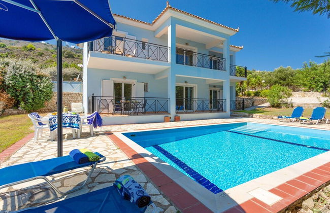 Skala Villa Blue Large Private Pool Walk to Beach Sea Views A C Wifi - 2824 - Foto 1