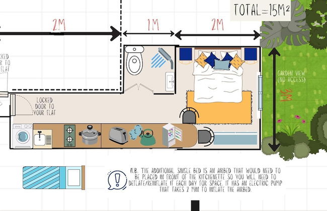 Charming 1-bed Studio Annex,parking,kitchen,wifi - Foto 11