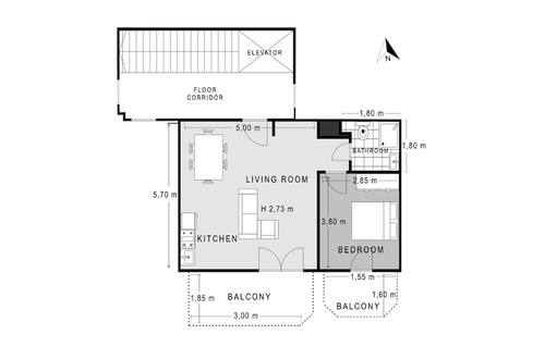 Foto 9 - Sanders Arch - Efficient Family Apt w Balcony