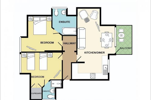 Photo 22 - Brunswick Fab Pad - 2 Bedroom 2 Bathroom Garden View Balcony