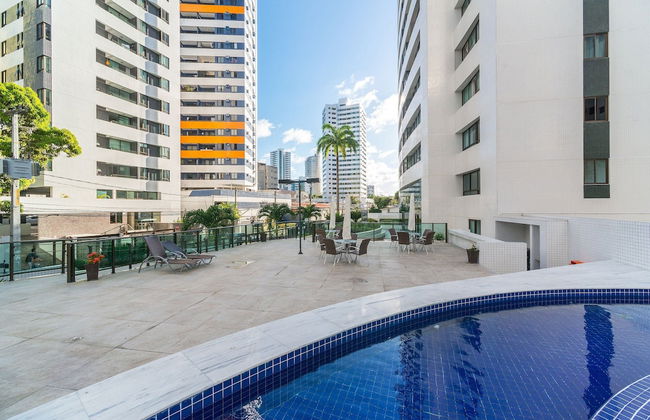 Excelente flat em Setúbal, Boa Viagem 1Q 3 pessoas. Conforto e ótima localização PM802 - Foto 19