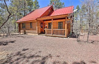 Photo 2 - Log Cabin on 2 Acres: Fenced Yard by Forest
