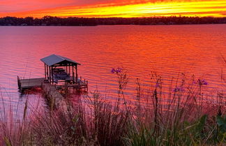 Photo 1 - Elegant Lakefront Gem w/ Dock + Sunset Views