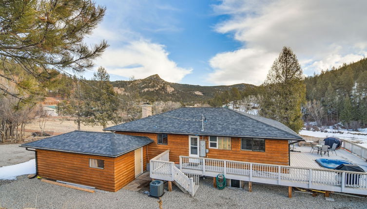 Photo 1 - Riverfront Pine Cabin w/ Hot Tub & Mountain Views