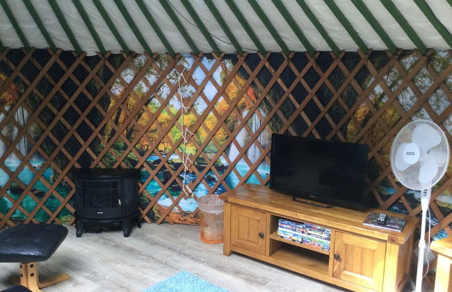 Green Yurt With Hot Tub - Sleeps 3, Parking & Wifi - Foto 22
