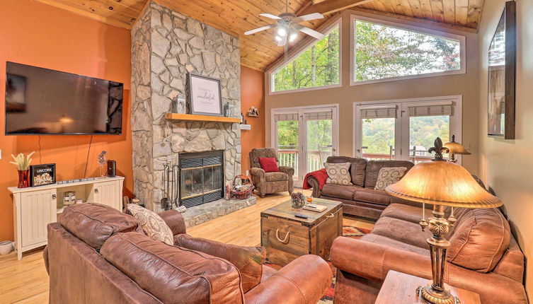 Photo 1 - Rustic Red Cabin w/ Deck in Maggie Valley Club