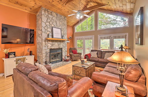 Photo 1 - Rustic Red Cabin w/ Deck in Maggie Valley Club