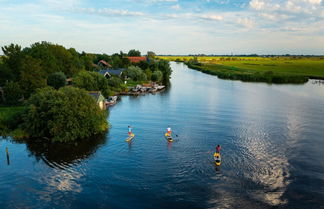 Photo 2 - Swarm - 3 Waterlodges Naast Elkaar in Friesland